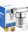 40 Micron Brass Inline Washing Machine Water Filter, Reusable Sediment Filter with accessories and packaging