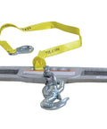 Swivel Forklift Hook Plate with safety latch, heavy duty steel construction, double fork slides, 4000 lb capacity attachment