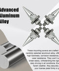 Dope Swap Proof Anti Theft License Plate Bolt Kit Featuring Sharp Spike Fasteners Universal Auto Hardware Set For Personal Rides Trucks SuVs And Street Machines In Silver, advanced aluminum alloy spike bolts.