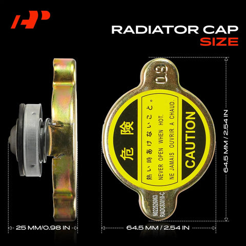 Radiator Cap Cover Universal Fit For All Kinds Of Cars And SUVs For Your Ride Fits Toyota Nissan Honda Ford Chevrolet GMC side view