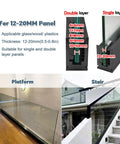 Premium Aluminum Base Rail Channel For Deck And Stairway Railing for 12-20mm panels, suitable for double and single layer setups.