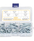 Self Drilling Screws Kit 160 Pcs Carbon Steel Blue Zinc Plated Countersunk Cross Head Fasteners M4.2 For Wood Heavy Duty Rust Resistant Ultra Sharp Threads Deep Thread Design Easy Grip Quick Install in plastic organizer