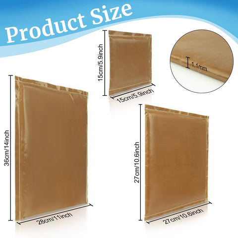 All In One Three Pack Heat Press Pillow Mats Set With 15 By 15 Cm, 27 By 27 Cm And 28 By 36 Cm Sizes, Teflon Hot Press Pad
