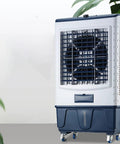 Kick Serious Heat With This Rock Solid Portable Swamp Air Cooler Featuring Multidirectional Oscillation And High Velocity Airflow designed for outdoor use.
