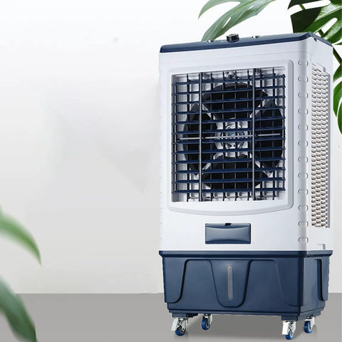 Kick Serious Heat With This Rock Solid Portable Swamp Air Cooler Featuring Multidirectional Oscillation And High Velocity Airflow designed for outdoor use.