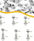 Real Slick Silver Chicago Binding Screws One Hundred Twenty Piece Heavy Duty Rivet Set Built Tough For Leather Craft showing assorted sizes.