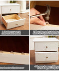 Instructions for Heavy Duty Metal Drawer Stops For Dresser Track Guide Glides 24 Pack installation on drawers.