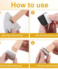 Step-by-step guide for applying 12 Pack 1.5 Inch Square Self Adhesive Furniture Sliders Pads For Hardwood Floors And Carpet to chair legs