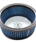 HD 0800 Air Filter Replacement 29442 99E for Harley Davidson showing high flow blue and black filter element close-up