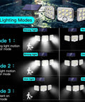 Image showing Two Pack Solar Motion Lights Outdoor With Remote Control, highlighting three lighting modes for security
