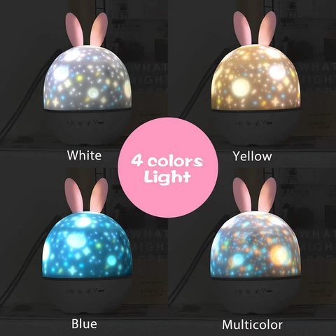 Kids Night Light Rotating Starry Night Projector with Remote Control 6 Projection Films USB Rechargeable Lamp in 4 Colors