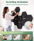 Professional Grade MLV Backed Dual Thickness Sound Proof Foam Panels Hexagon Acoustic Wall Tiles being installed on a wall.