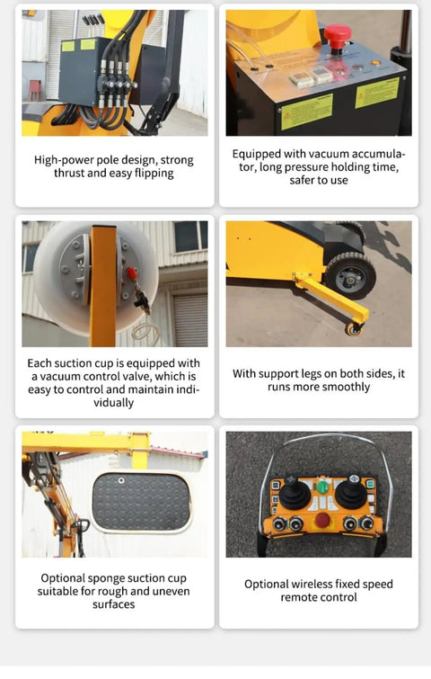 Heavy Duty Mobile Glass Vacuum Lifter Straight Up Simplifies Construction Site Transport And Delivers No Sweat Window Installation On Rugged Workshop Rigs With Solid Suction Cups, featuring vacuum control valves.