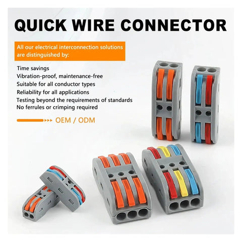 Get These Lever Wire Connectors For 10 Or 50 Pk With 28-12 Awg Tool Free Push In Terminals For Home Wiring And Led Projects Featuring Tin Plated Copper Contacts And Flame Retardant Housing, gray multi-port clamps