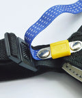 Close-up of Two Pack ESD Anti Static Grounding Straps for Wrist and Heel, blue wire detail with connectors, black conductive rubber band.