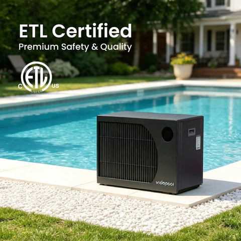 Super Slick 35000 BTU Inverter Pool Heat Pump For Above Ground Or Inground Pools With Smart Wifi Control And Hella Efficient Electric Heating Technology Keep The Water Nice And Warm This Summer