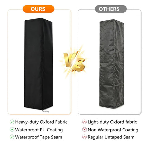 Comparison of Heavy Duty Tough As Nails Square Patio Heater Cover Waterproof Outdoor Heater Cover with alternative
