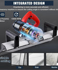 Professional Grade Electric Tile Chamfering Machine With Integrated Water Cooling System For Knockout Forty Three Degree Ceramic Bevel Cuts And Effortless Precision, showcasing powerful motor and cutting blade.