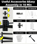 Built Tough 5-Tier Garage Shelving Unit With 5,000 Lbs Total Capacity (1,000 Lbs Per Shelf), Adjustable Steel Shelves For Garage Basement Workshop And Warehouse, 62W X 24D X 72H For Ultimate Tool And Gear Organization, assembly accessories