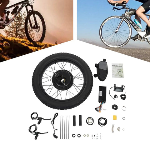 24 Inch Front Wheel Ebike Conversion Kit With 48V 1500W Hub Motor Controller LCD Display Pedal Assist Sensor And Included Bag