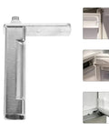 Stainless Steel Freezer Door Hinge Replacement For Mini Fridge With Thicken Bearings And Smooth As Butter Adjustable Swing Built Damn Tough So It Will Seriously Outlast Your Stock Hardware close-up view.