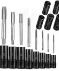 13 Piece Tap Socket Set Kit For Standard And Metric Taps Pro Grade Build Includes 70500 And 71670 Sockets in black and silver
