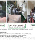 Four Inch Handwheel With Half Inch Bore Heavy Duty Crank Handle for table saw installation process showing measurement and assembly steps