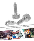 Pack Of Two Stainless Steel Retractable Spring Plungers With Knurled Handle Indexing Pin Lockout Pin For Rolling Toolboxes And Shop Equipment No Fuss Installation Hella Durable Build, showing the plunger and nut components.