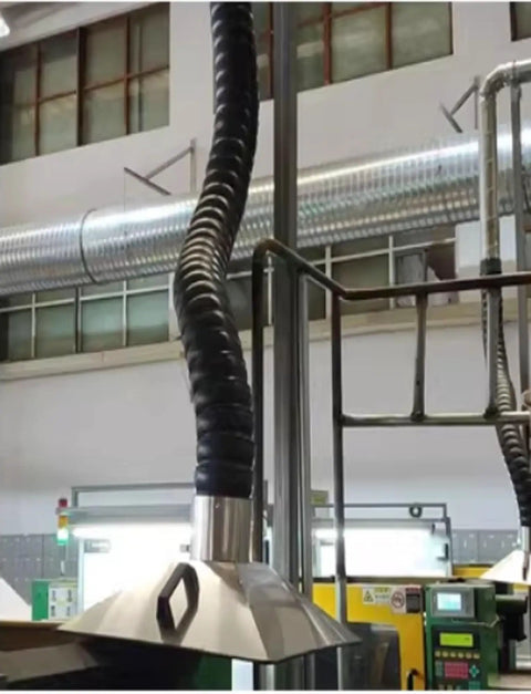Heavy Duty Stainless Steel Fume Extraction Hood For Welding Cutting Dust Capture Industrial Air Filtration System Built Tough with flexible hose.