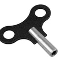 Close-up of two pack 4.5mm clock winding keys for antique wall clocks, durable steel winder set with 0.177 inch hole.