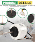 Image of a Beefed-Up DC Brushless Fan Motor 58W 8P 1350R/min CCW 5-Wire Replacement For Midea Mini Split Inverter Air Conditioner Motor.