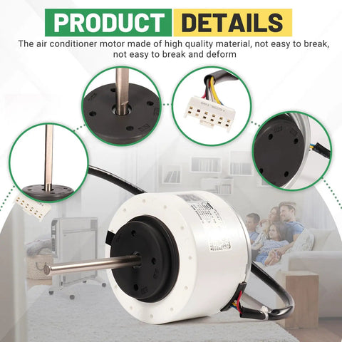 Image of a Beefed-Up DC Brushless Fan Motor 58W 8P 1350R/min CCW 5-Wire Replacement For Midea Mini Split Inverter Air Conditioner Motor.