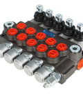 Five Spool Adjustable Hydraulic Directional Control Valve Monoblock For Tractor Loader 13 GPM 3600 PSI Cast Iron Heavy Duty Construction