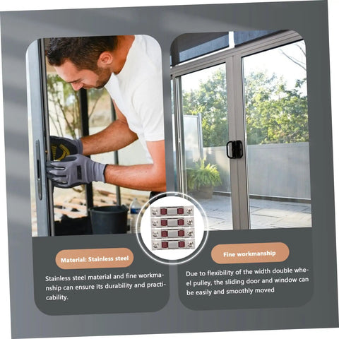 Heavy Duty Double Flat Sash Rollers And Slick Sliding Window Pulleys For Glass Doors And Barn Tracks Premium Glide Hardware Kit With 20 Robust Wheels during installation.
