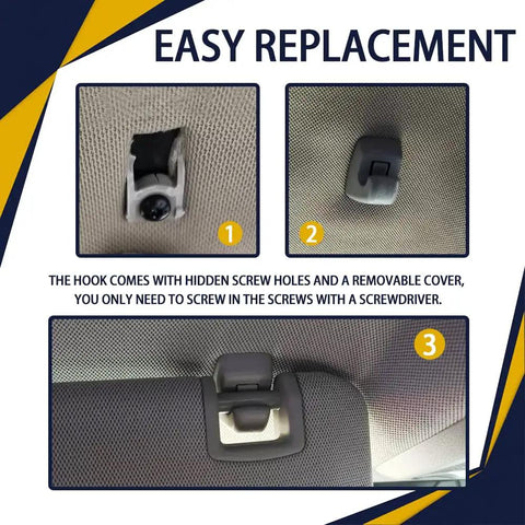 Installation steps for 2 Pack Sun Visor Clip Retainers Gray Interior Sun Visor Hook Clips Auto Sun Visor Bracket Holders