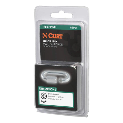 Heavy Duty Threaded Quick Link Trailer Safety Chain Hook Carabiner Clip 5/16 Inch Diameter Zinc Coated Steel Rig Tow Hardware Badass And Reliable Daily Setup