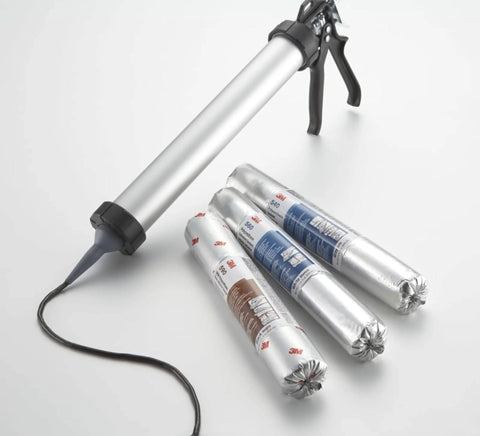 Adhesive 760 UV SMP Sealant in gray 600 mL sausage pack with applicator, industrial and construction use, weather resistant.