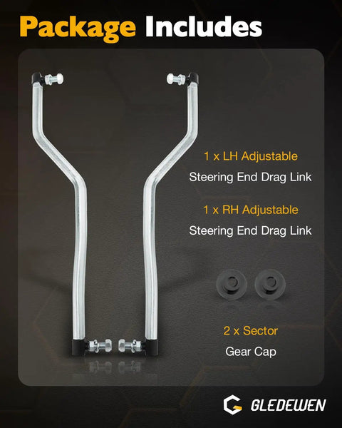 Beefed Up Adjustable Front Drag Link Kit For Riding Lawn Mowers Left Driver And Right Side Tie Rod End Flexible Steering Arm Upgrade For Smooth Toe Adjustment And Extended Tire Life Replaces 532194740 532194741 194740 194741, LH/RH set