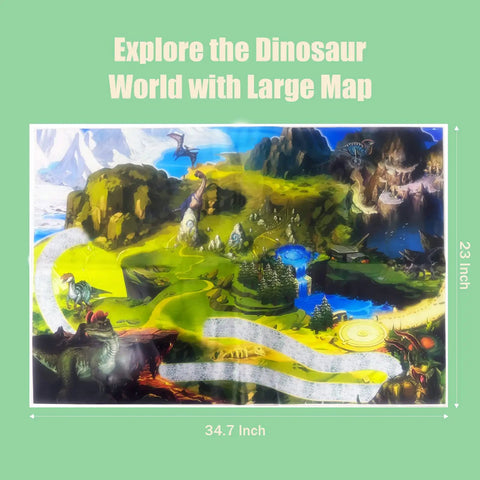 Awesome Toy Car Ramp Track With Dinosaur Spray Hills Adventure Large Map, 34.7 x 23 inches, colorful terrain and pathways
