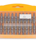 Rock Solid 10 Piece Double End Screwdriver Bit Set Made From High Speed Steel With Hex Shank For Electric Drills And Hammers Plus CNC Machined Hardware Tool Kit For Tough Jobs in orange case