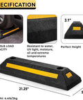 Heavy Duty Rubber Parking Guide Set For Home Garage Two Pack Tough Car Wheel Stopper With Reflective Yellow Tape