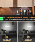 Two Pack Under Cabinet Lights With 60 LED Dimmable Motion Sensor USB Rechargeable Magnetic Mount 3 Color Modes display and modes