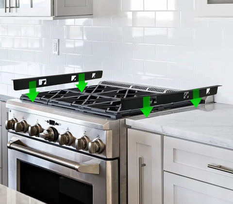 Stove Gap Covers, Gap Filler, And Range Trim Kit With Tool-Free Buckle Install, Heat-Resistant Aluminum Guards For 23.4 Inch Gaps
