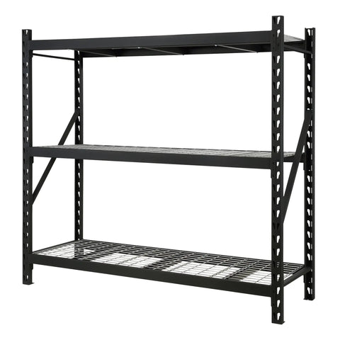 Robust 3 Tier Steel Shelving Rack With 6000 Lb Heavy Duty Capacity For Garage And Warehouse Storage Features 24 Inch Wide Industrial Grade Construction Built Different To Crush Heavy Loads With Ease