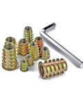 200 Pcs Zinc Alloy Threaded Nut Inserts Kit For Wood Furniture Nine Sizes M4 M5 M6 M8 M10 With Hex Socket Drive Bolt Fasteners