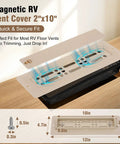 Beefy Rugged Aluminum RV Floor Vent Cover Kit 2x10 Magnetic Removable Floor Register Trap RV Heater Vent Replacement Pet Friendly