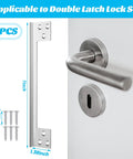7-Inch Heavy-Duty Door Latch Guard Plates 2 Pack L-Shaped security reinforcement shields for double latch lock.