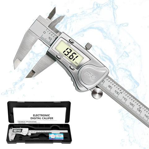 Digital Caliper Measuring Tool 6 Inch Stainless Steel IP54 Waterproof Electronic Caliper with Large LCD Display