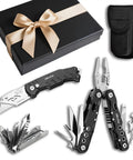 Military Grade Multitool Gift Set For Men, Grab And Go Survival Kit For Car Emergencies, pocket EDC tools, stainless steel.