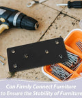 Heavy Duty Flat Corner Shelf Braces For Wood Repair And Support Stainless Steel Straight Bracket Plates 10 Pack shown with screws